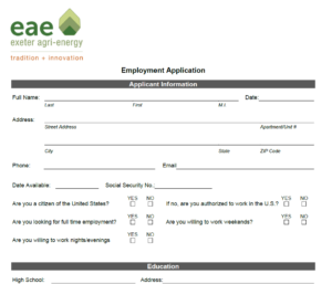 EAE Employment Application 